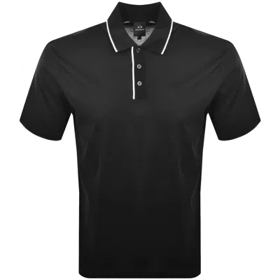 Armani Exchange Tipped Polo T Shirt Black