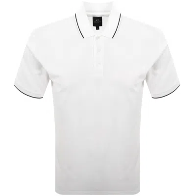 Armani Exchange Tipped Polo T Shirt Off White