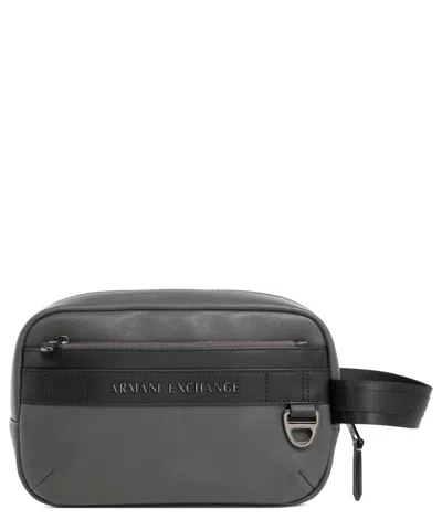 Armani Exchange Toiletry Bag In Grey