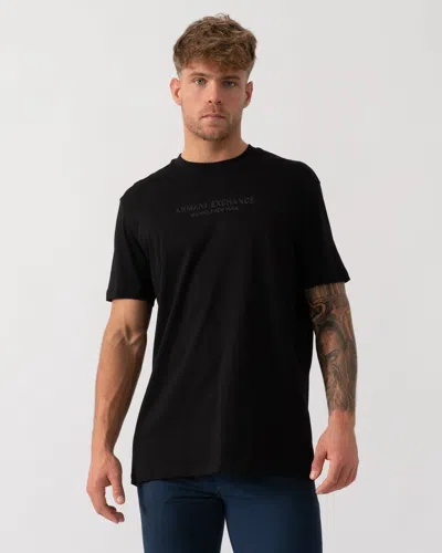 Armani Exchange Tonal City Logo T-shirt In Black