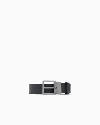 Armani Exchange Tongue Belt Adjustable And Reversible In Leather In Black