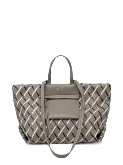 Armani Exchange Top-handle Tote Bag In Gray