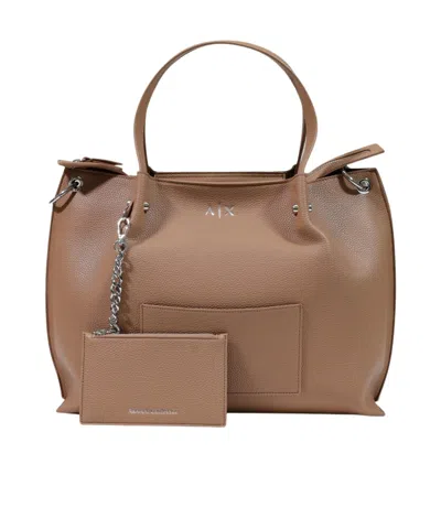 Armani Exchange Top-handle Shoulder Bag In Brown