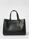 Armani Exchange Allover Logo Tote Bag In Black