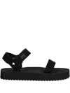 Armani Exchange Touch-strap Platform Sandals In Black