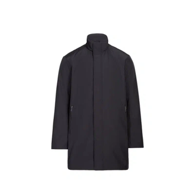 Armani Exchange Trench-coat Mi-long Droit In Blue
