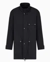 Armani Exchange Trench With Maxi Pockets In Navy Blue