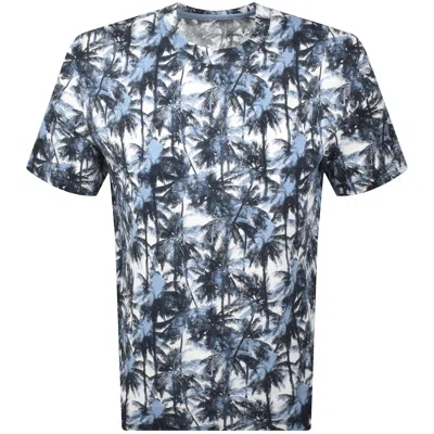 Armani Exchange Tropical Print T Shirt Blue