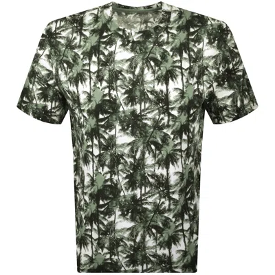 Armani Exchange Tropical Print T Shirt Green