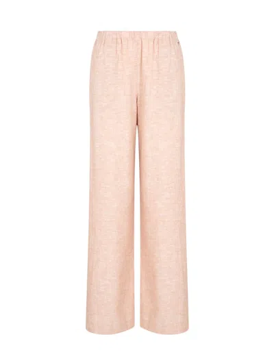 Armani Exchange Marl-effect Wide-leg Trousers In Pink