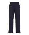 Armani Exchange Tailored Trousers With Pockets And Elastic Waistband In Blue