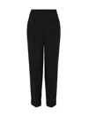 Armani Exchange Soft Trousers With Pleats In Black