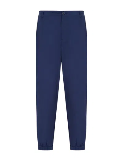 Armani Exchange Trousers Blue In Multi