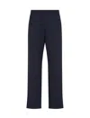 Armani Exchange Tailored Trousers With Pockets And Elastic Waistband In Blue