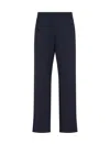 Armani Exchange Tailored Trousers With Pockets And Elastic Waistband In Blue