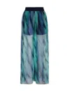 Shop Armani Exchange Trousers In Ocean Waves Print