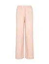 Armani Exchange Oversized Cotton And Linen Trousers In Sierra / Opt. White