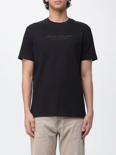 Armani Exchange Logo-print Cotton T-shirt In Black