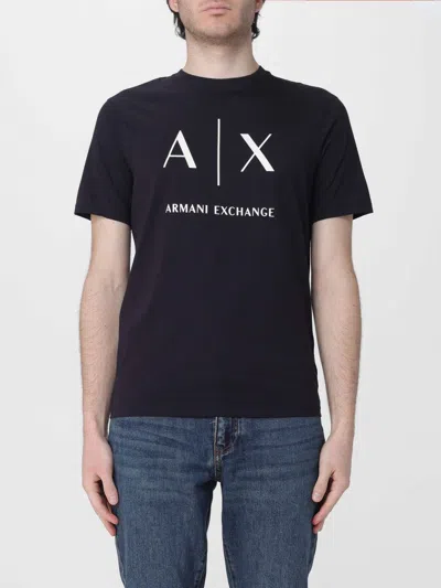 Armani Exchange Cotton T-shirt With Logo  In Black