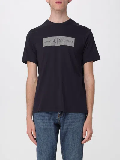 Armani Exchange Crew Neck T-shirt With Lettering Logo  In Multi