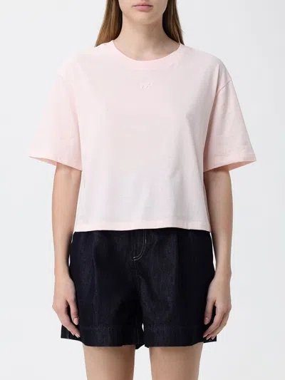 Armani Exchange Cotton T-shirt With Logo In Pink