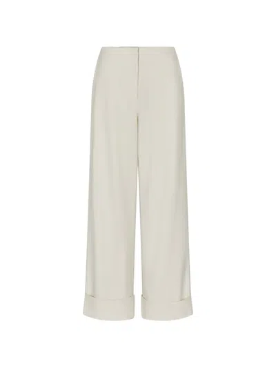 Armani Exchange Turn-up Cuff Trousers In White