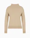 Armani Exchange Turtleneck Sweater With Soft Collar In Gold