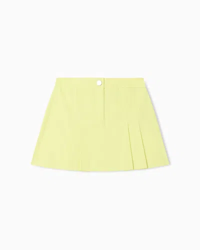 Armani Exchange Twill A-line Mini Skirt In Green