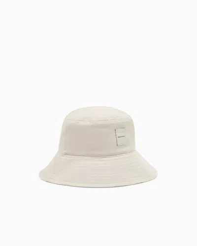 Armani Exchange Twill Bucket Hat With Ribbons In White