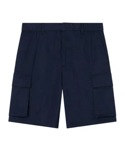 Armani Exchange Twill Cargo Bermuda Shorts In Blue