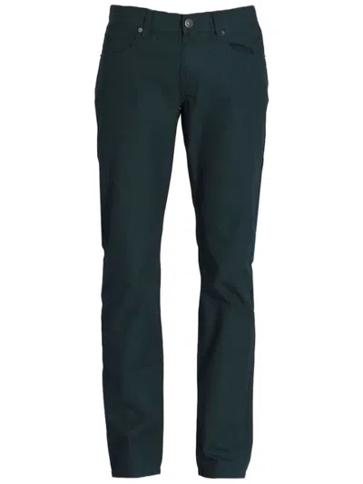 Armani Exchange Twill Cotton Straight-leg Trousers In Green