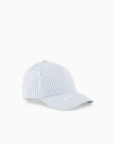 Armani Exchange Twill Peaked Cap In Blue