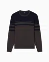 Armani Exchange Two Tone Wool Blend Sweater In Black
