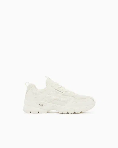 Armani Exchange Urban Luxe Sneakers Mixed Suede And Air Mesh In Multi