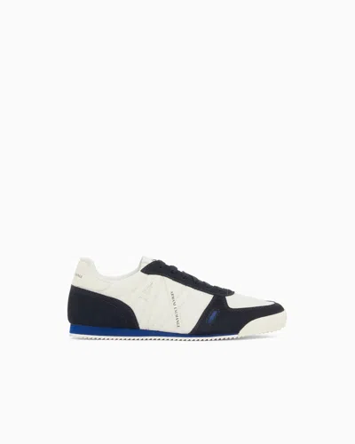 Armani Exchange Urban Suede Mesh Sneakers And Reflex Details In Multi