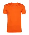 Armani Exchange V-collar Short-sleeved T-shirt In Orange