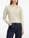 Armani Exchange Asv Contrast Detail Sweater In Neutral