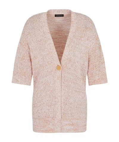 Armani Exchange V-neck Short-sleeved Sweater In Nude