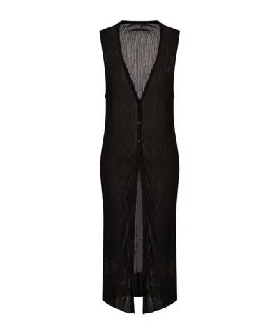 Armani Exchange V-neck Sleeveless Sweater In Black