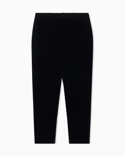 Armani Exchange Velour Chino Trousers In Black