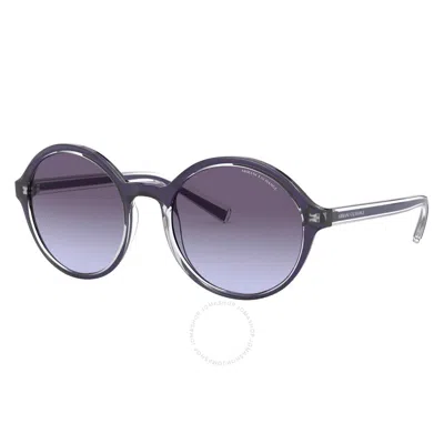 Armani Exchange Violet Gradient Round Ladies Sunglasses Ax4101sf 83234q 55 In Purple