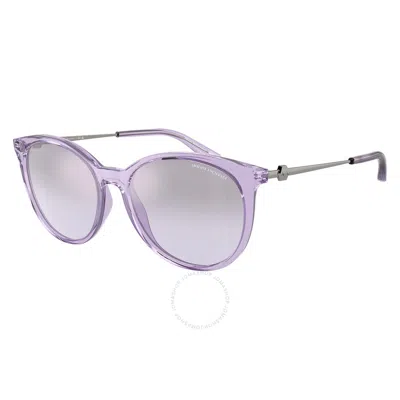 Armani Exchange Violet Mirror Silver Gradient Cat Eye Ladies Sunglasses Ax4140sf 82367p 56 In Purple