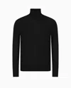 Armani Exchange Virgin Wool Turtleneck Sweater In Black