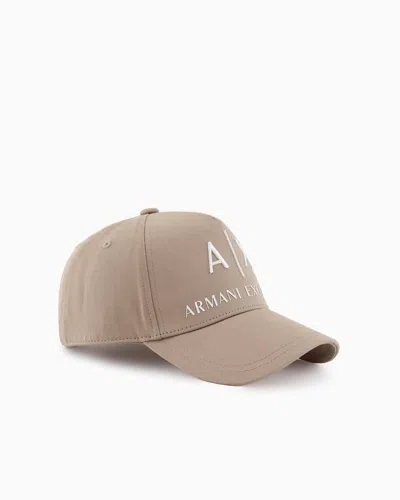 Armani Exchange Visor Cap With Logo In Metallic