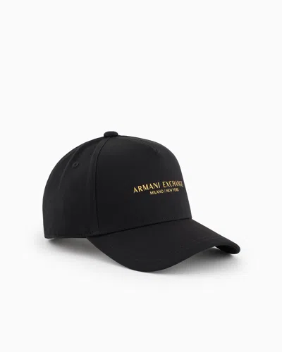 Armani Exchange Visor Cap With Logo In Black
