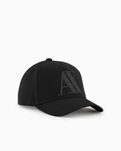 Armani Exchange Visor Cap With Logo In Black