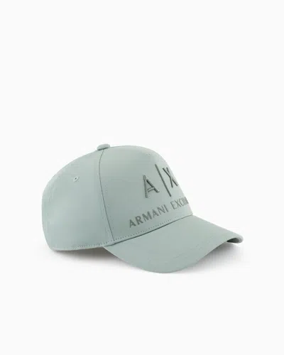 Armani Exchange Visor Cap With Logo In Green