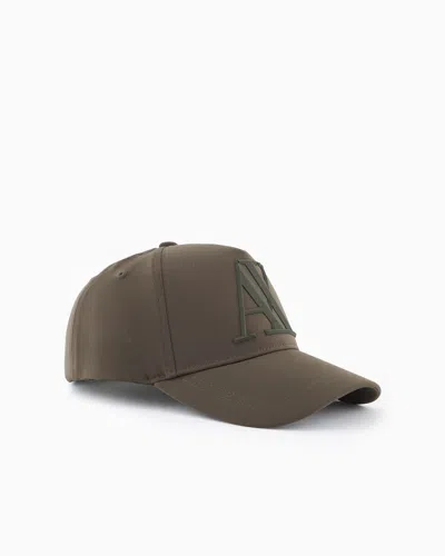 Armani Exchange Visor Cap With Logo In Green