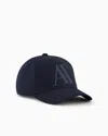 Armani Exchange Visor Cap With Logo In Navy Blue