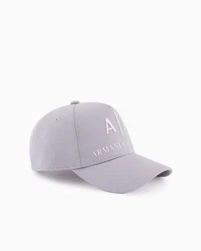 Armani Exchange Visor Cap With Logo In Purple